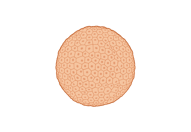 An illustration of a 3D spheroid with a white background