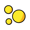 An emoji of three yellow dots representing fat cells, made with adipose tissue cells