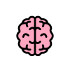 An emoji of a human brain to represent neurospheres (or neuro spheroids), made with neural stem cells or progenitor cells